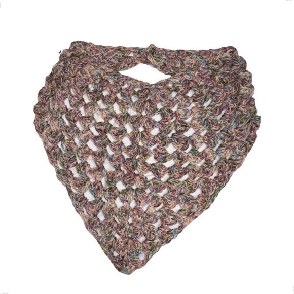 Women's Crochet Pattern Neck Wrap Multicolor Bandana Scarf - Picture 1 of 4